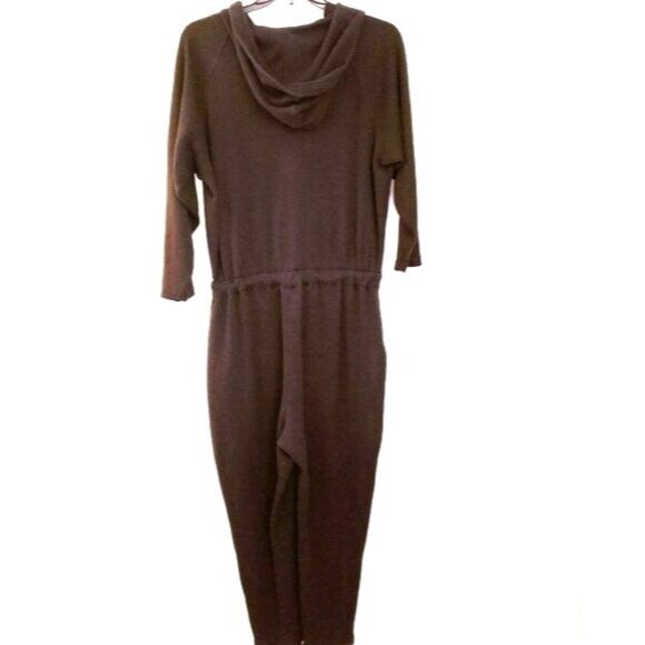 JK Sport Black Cozy Waffle Texture Hooded Jumpsuit Pockets 18/20 GUC - Picture 6 of 9